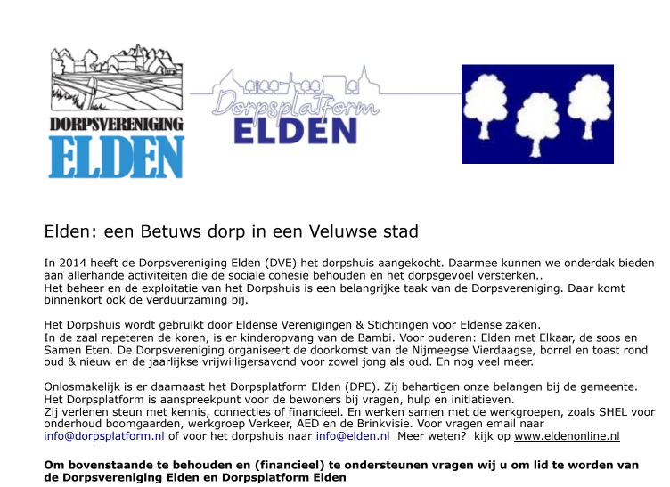 Word lid van de Dorpsvereniging Elden